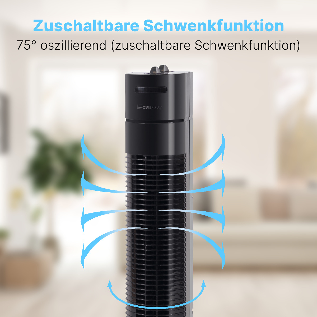 Turmventilator CLATRONIC Schwarz (35 3770 TVL Watt)