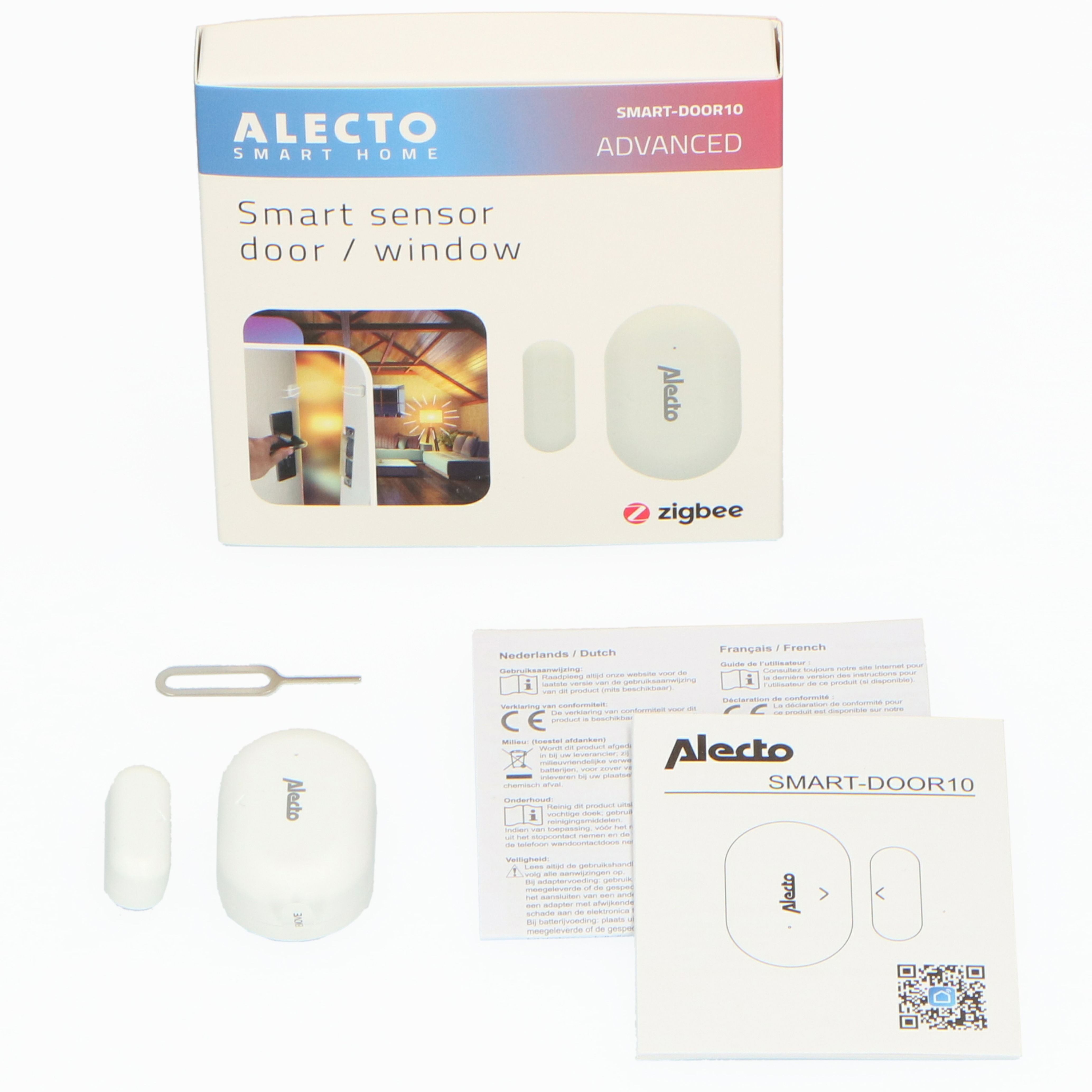 SMART-DOOR10 - ALECTO Hausautomatisierung Bewegungsmelder zur ZigBee Fenster-/Türsensor Smarter Weiß -