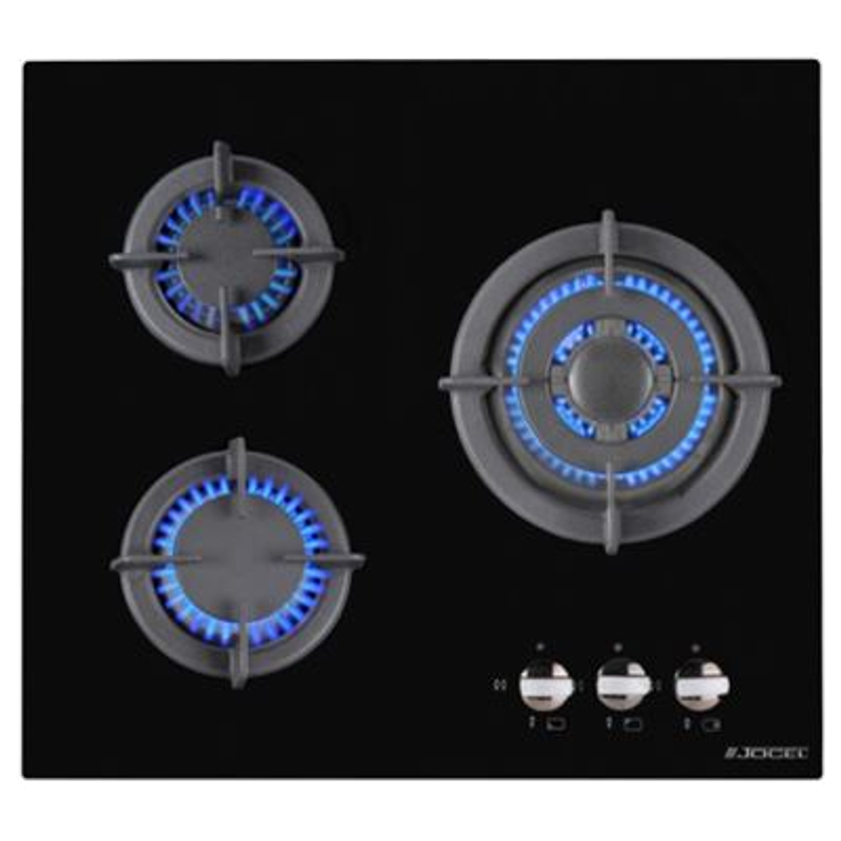 Encimera gas JOCEL JP3GV009029, zonas, 60 cm, Negro