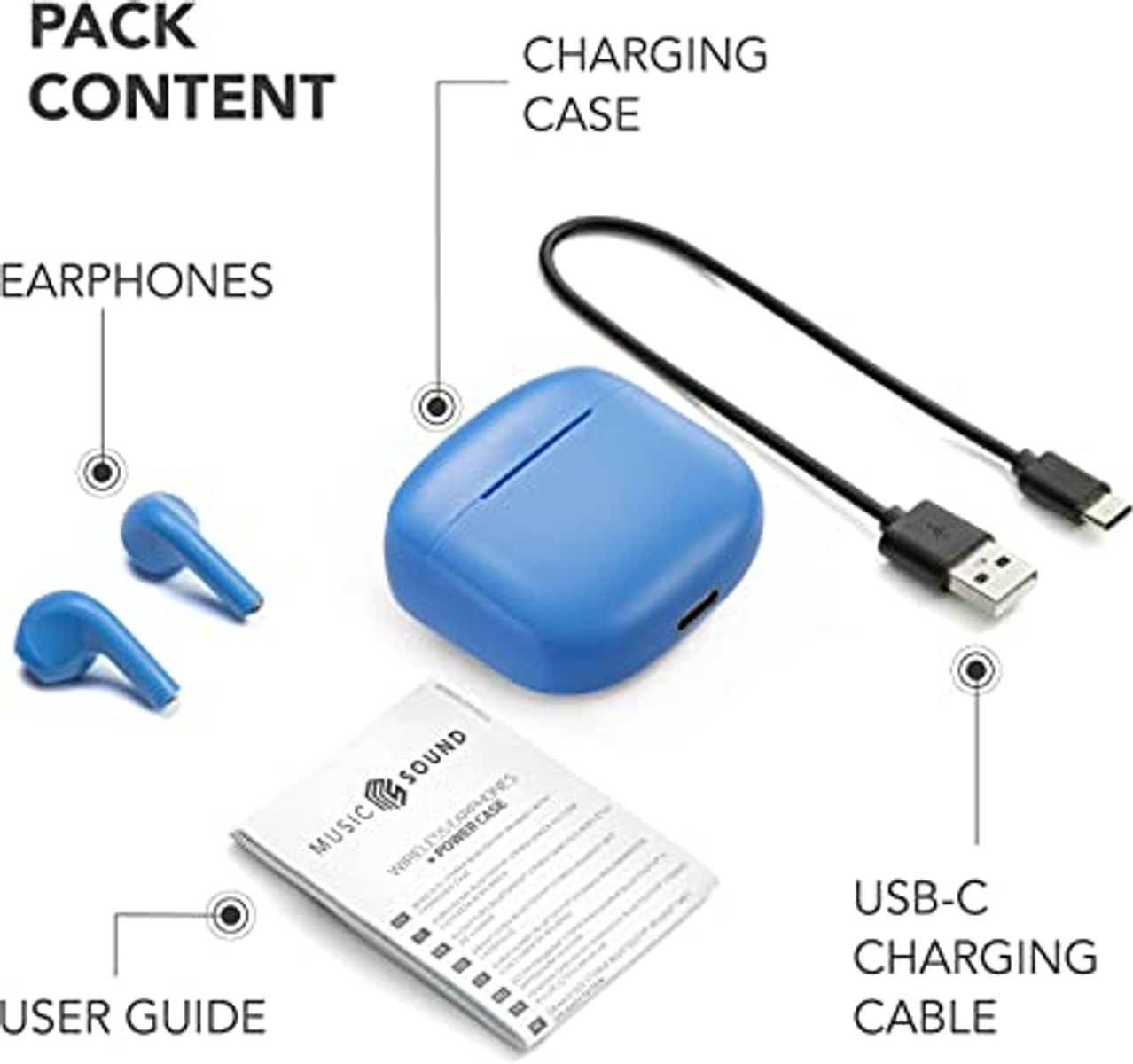 MUSIC SOUND SWAG LIGHT BLUE, In-ear Kopfhörer Bluetooth Hellblau