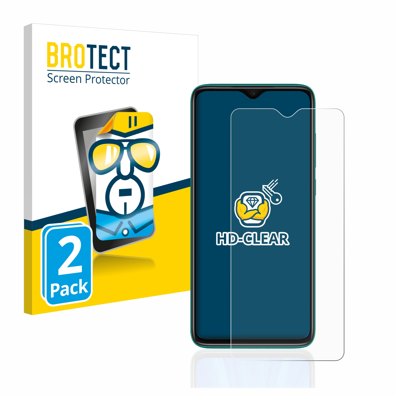 BROTECT 2x klare Schutzfolie(für Xiaomi Note Redmi 8 Pro)