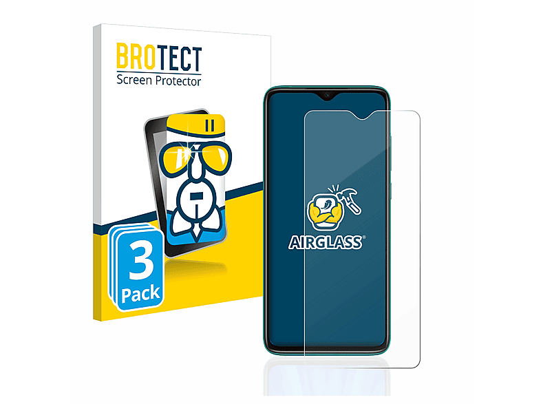 BROTECT 3x Airglass Schutzfolie(für Xiaomi klare Redmi Note Pro) 8