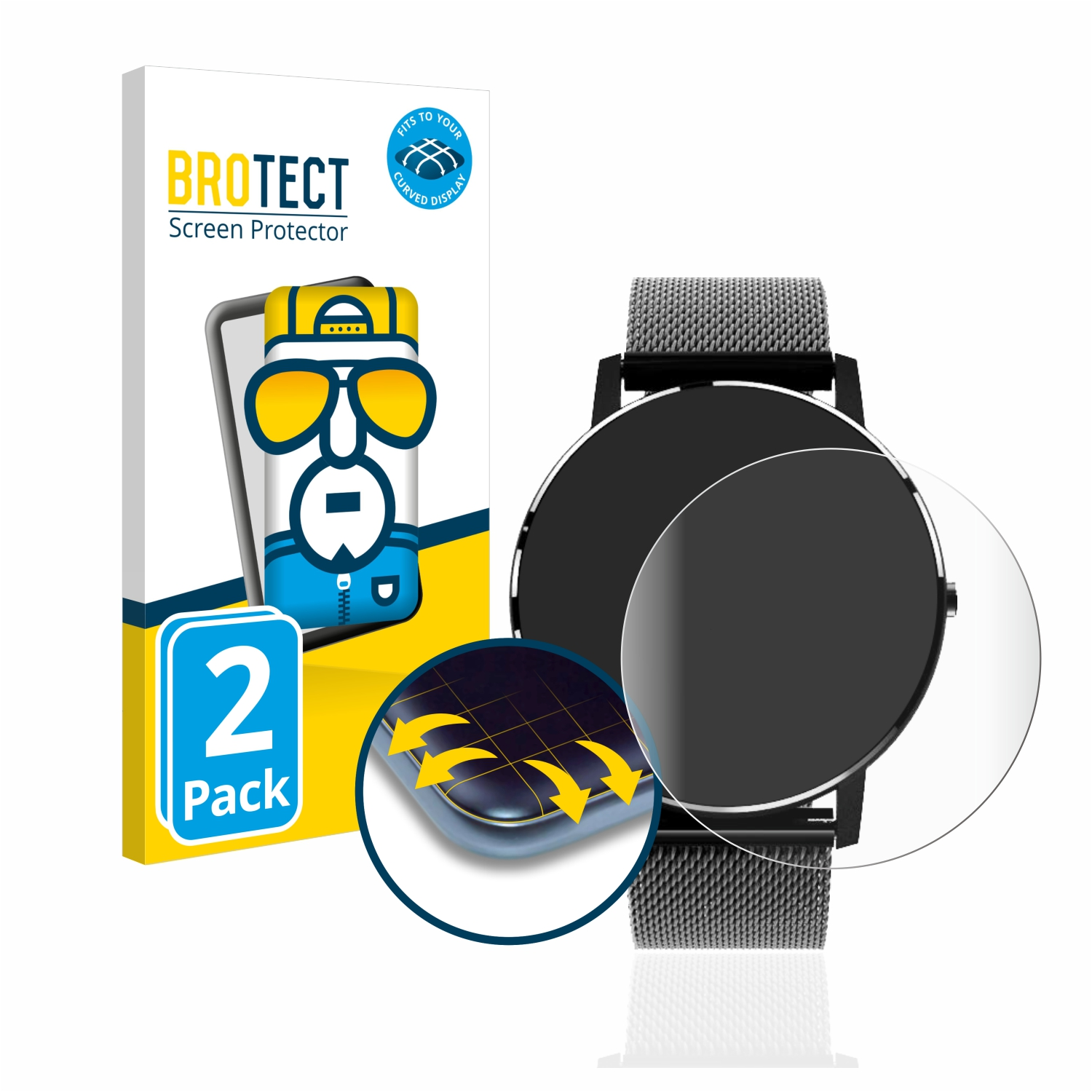 BROTECT 2x Flex Holalei Full-Cover 3D Schutzfolie(für Fitness Tracker 1.3\