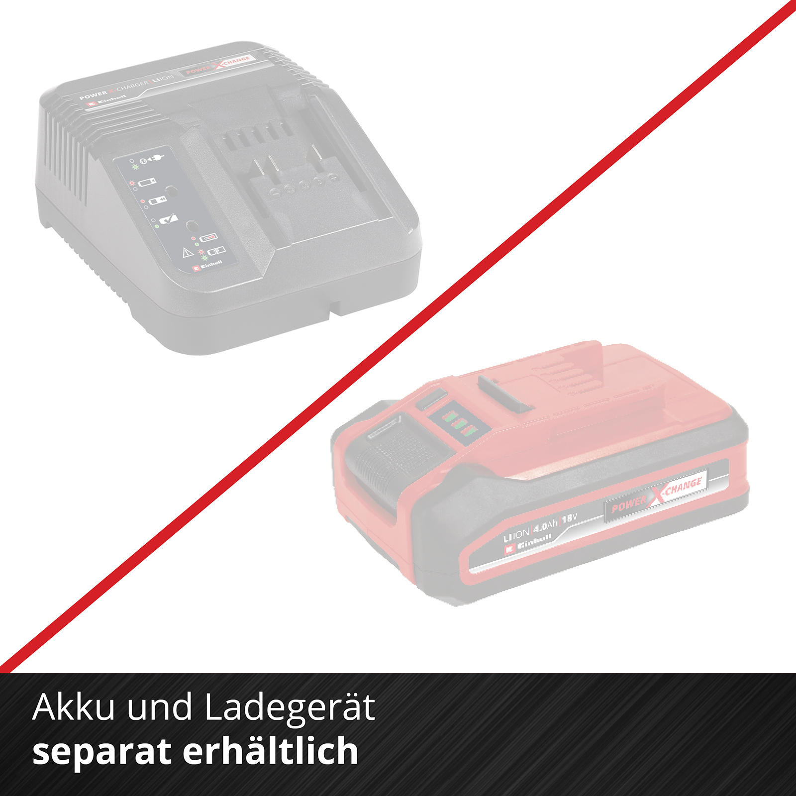 EINHELL GE-CG Akku-Gras- Li Rot 18/100 und Strauchschere T-Solo