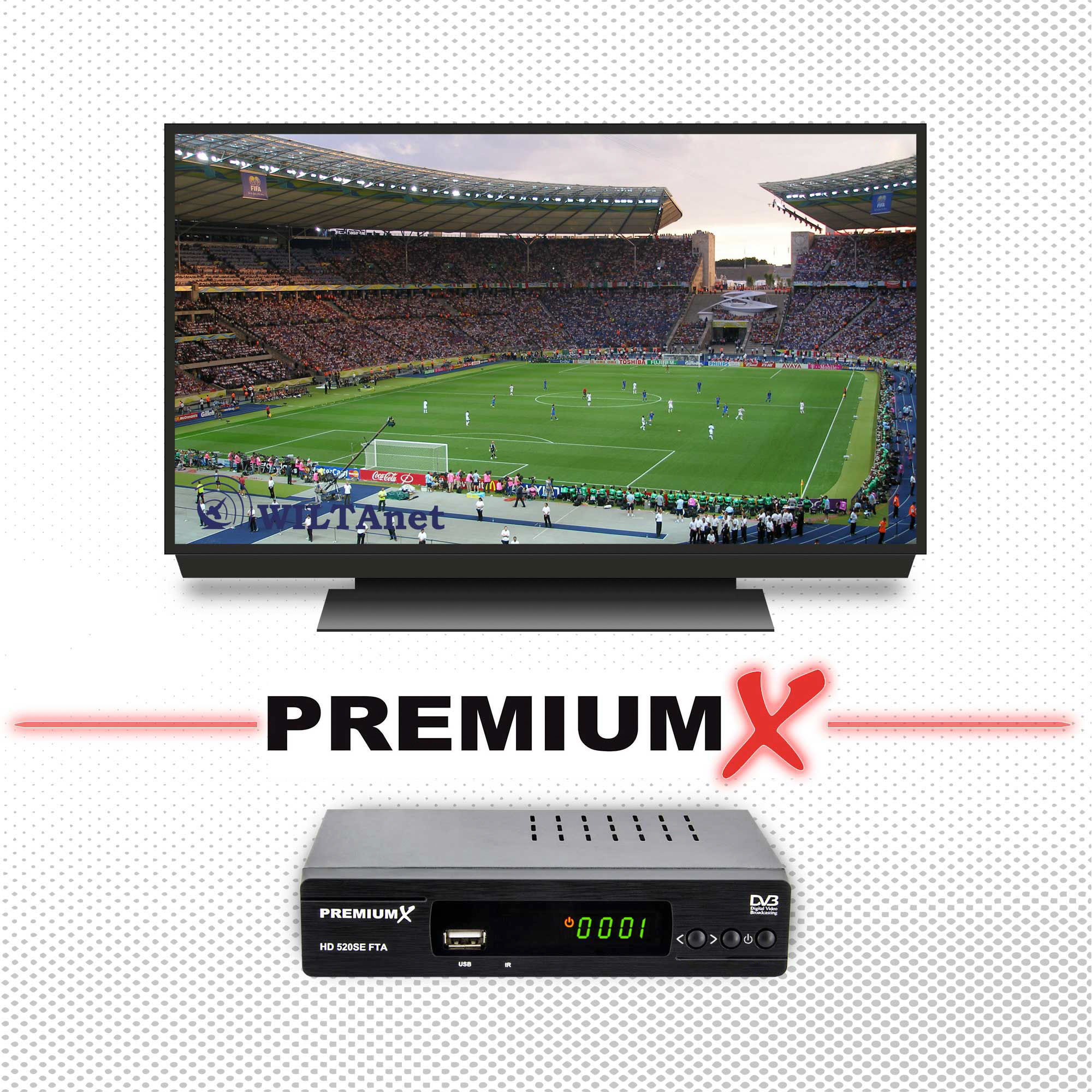 DVB-S2 FullHD Sat SCART Digital HD USB 520SE HDMI Receiver (Schwarz) PREMIUMX HD Receiver FTA SAT