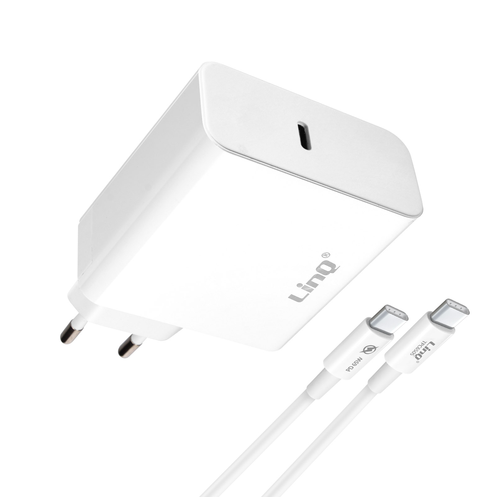 Kabel, USB-C Netzteile LINQ Weiß Universal, 1.8m 65W,