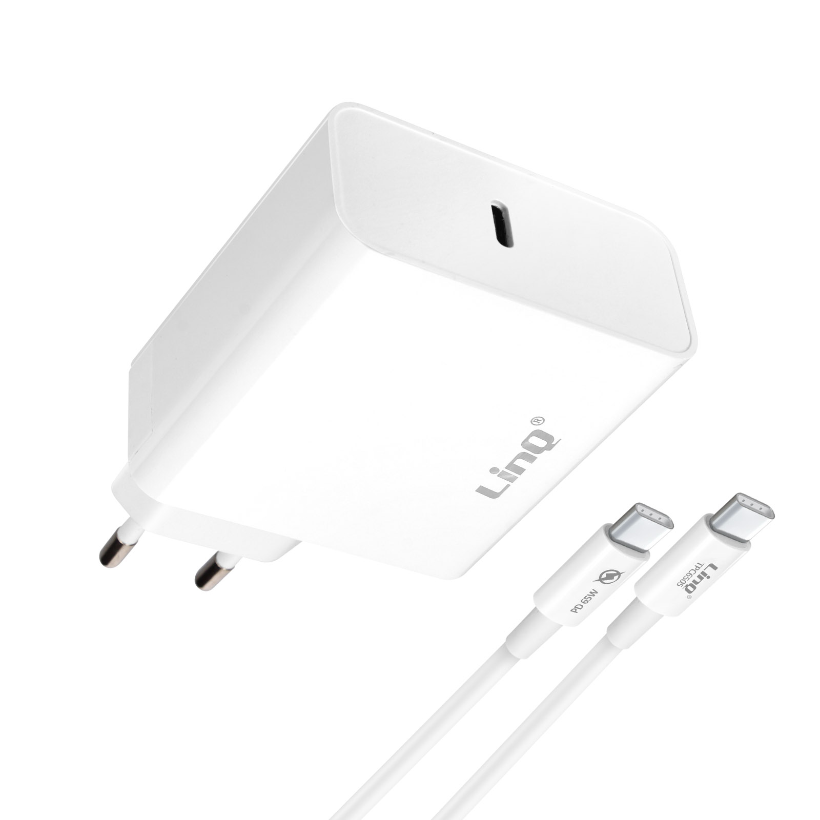 Weiß USB-C Ports LINQ Netzteile 65W, Universal, 2x USB +