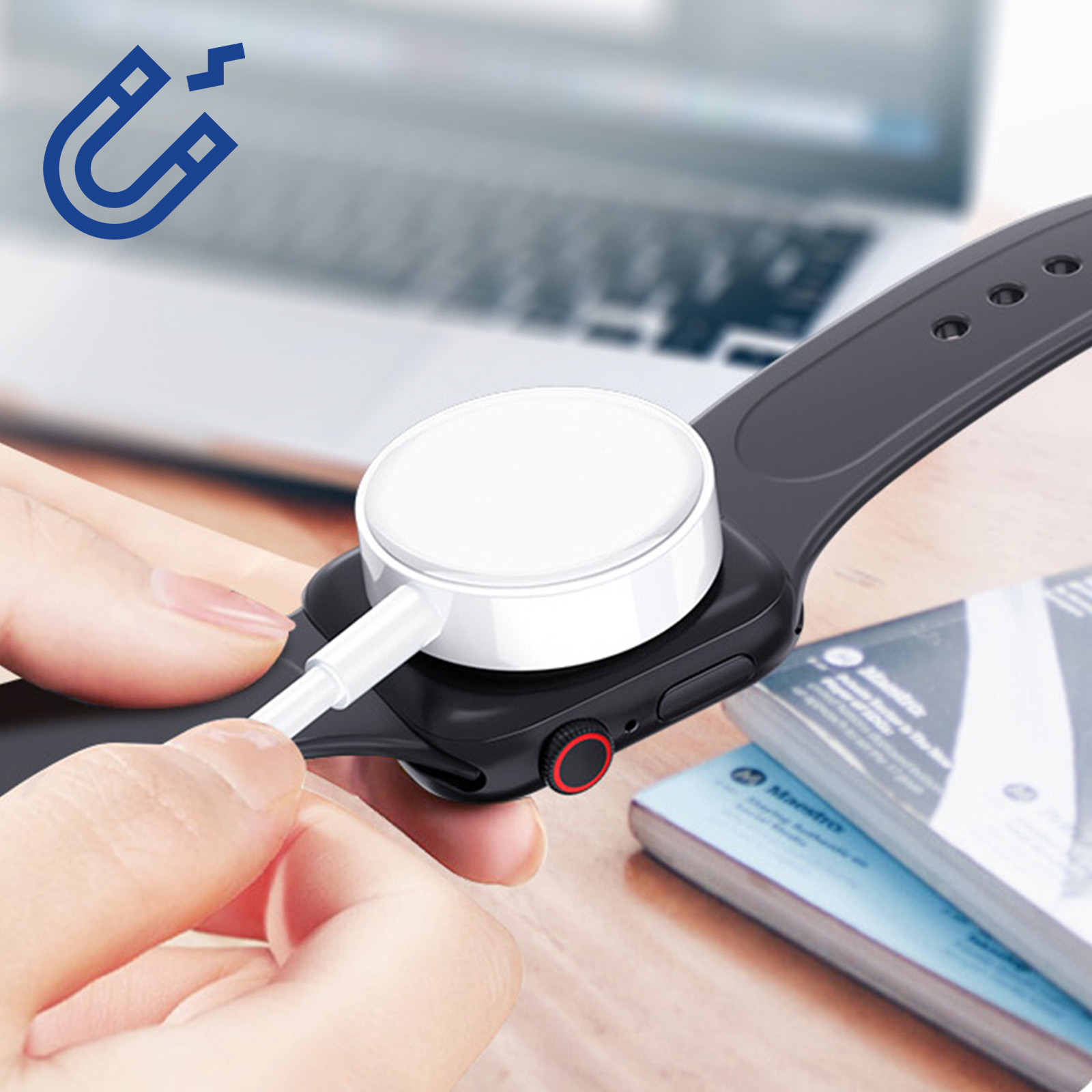 Smartwatch AVIZAR für Apple, Wireless Weiß Charger Ladegerät