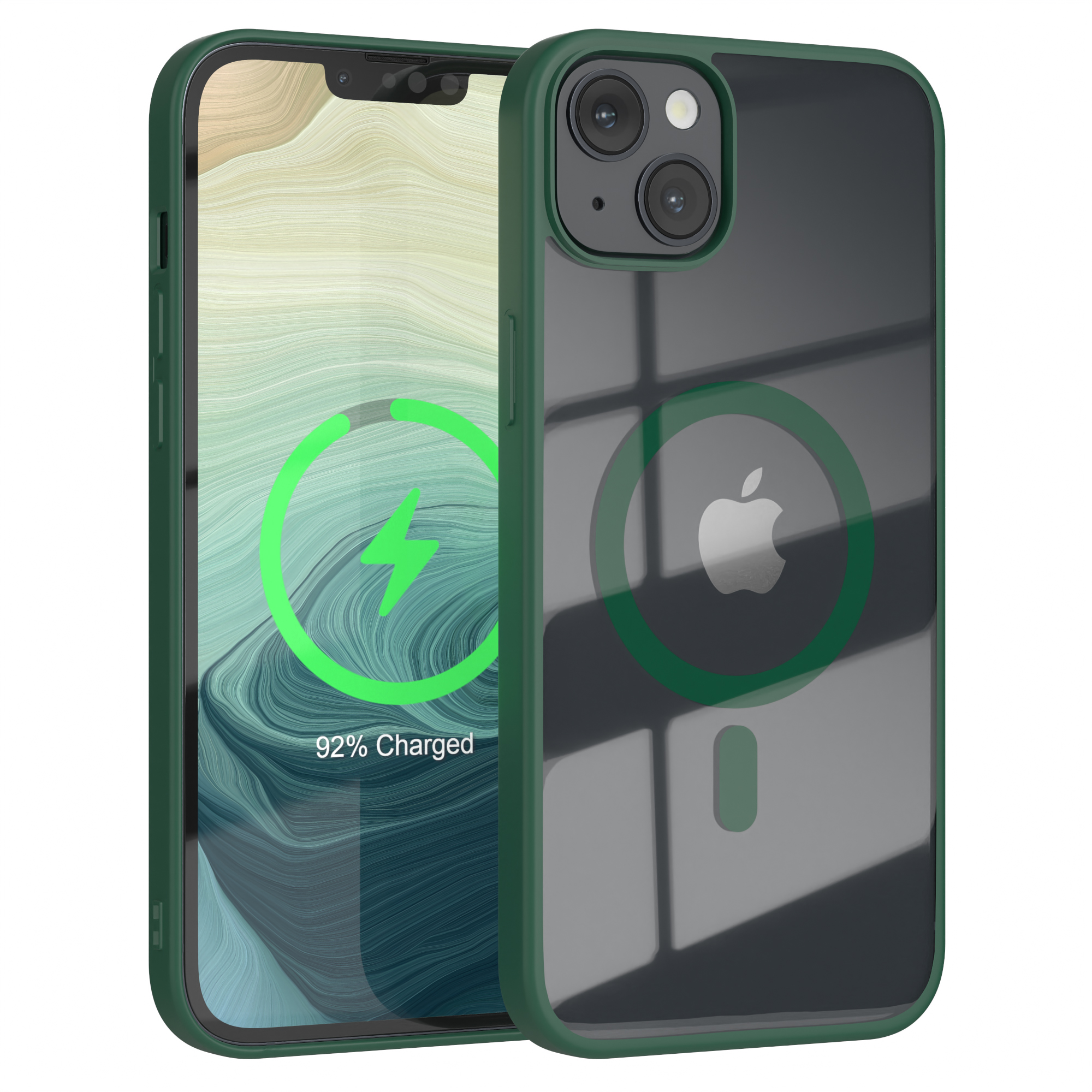 Cover EAZY Apple, mit MagSafe, 14 Clear Bumper, Nachtgrün CASE iPhone Plus,