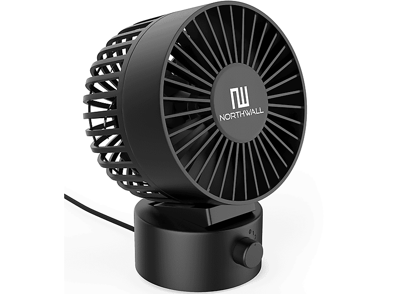 NORTHWALL Mini Ventilator USB Schwarz Tischventilator