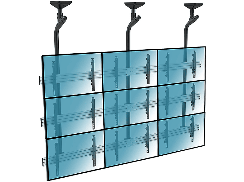 Soporte TV de techo - KIMEX 031-4901K  Soporte de techo para 9 pantallas 50"-55"