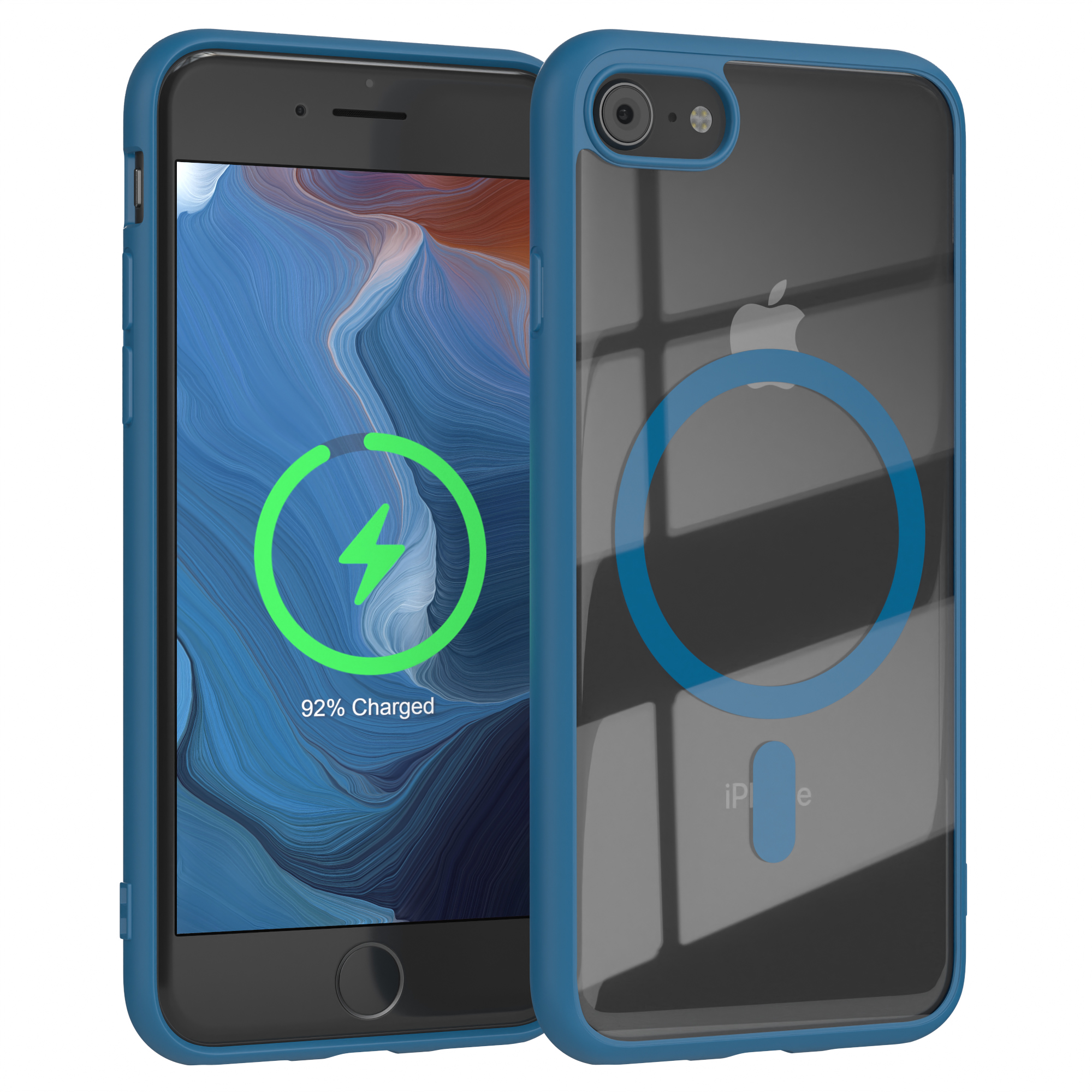 EAZY CASE Dunkelblau Apple, 8, iPhone mit 2022 SE MagSafe, 2020, SE / / Clear iPhone Cover 7 Bumper