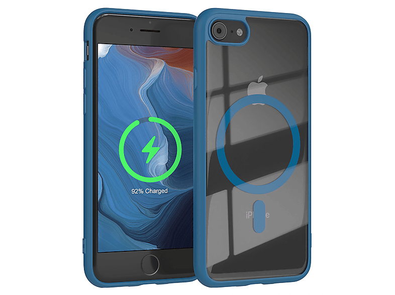 EAZY CASE Clear Cover mit MagSafe, Bumper, Apple, iPhone SE 2022 / SE 2020, iPhone 7 / 8, Dunkelblau