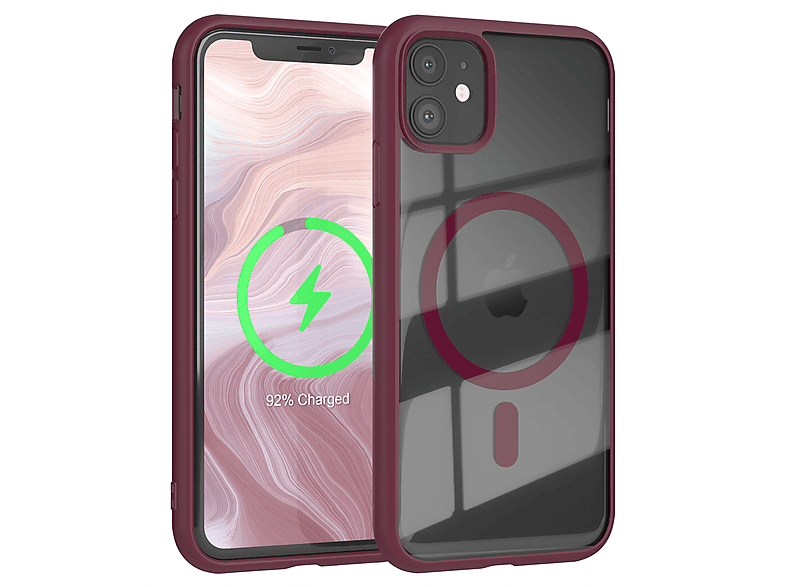 EAZY CASE Clear Cover mit MagSafe, Bumper, Apple, iPhone 11, Beere