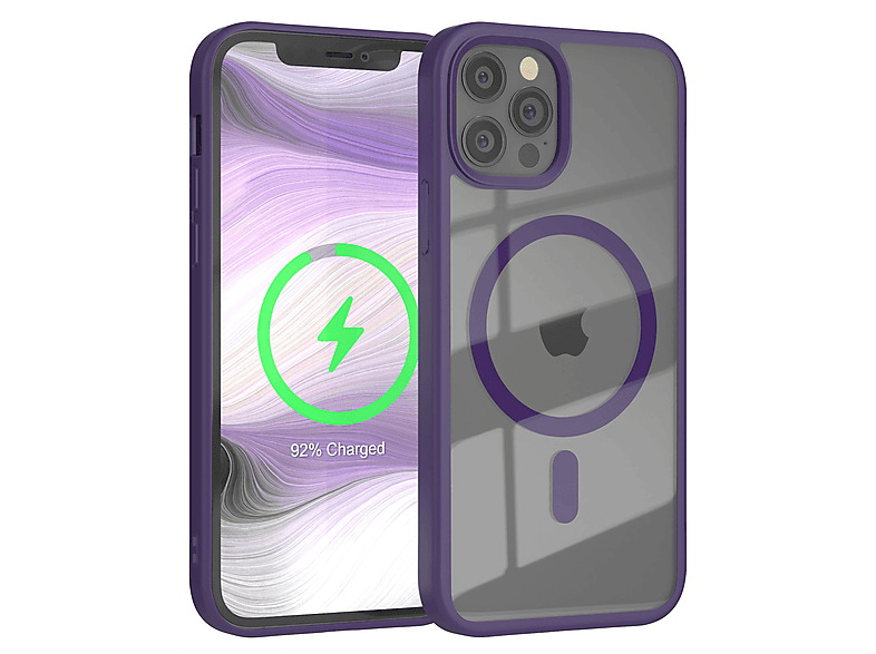 EAZY CASE Clear Cover mit MagSafe, Bumper, Apple, iPhone 12 / 12 Pro, Violett