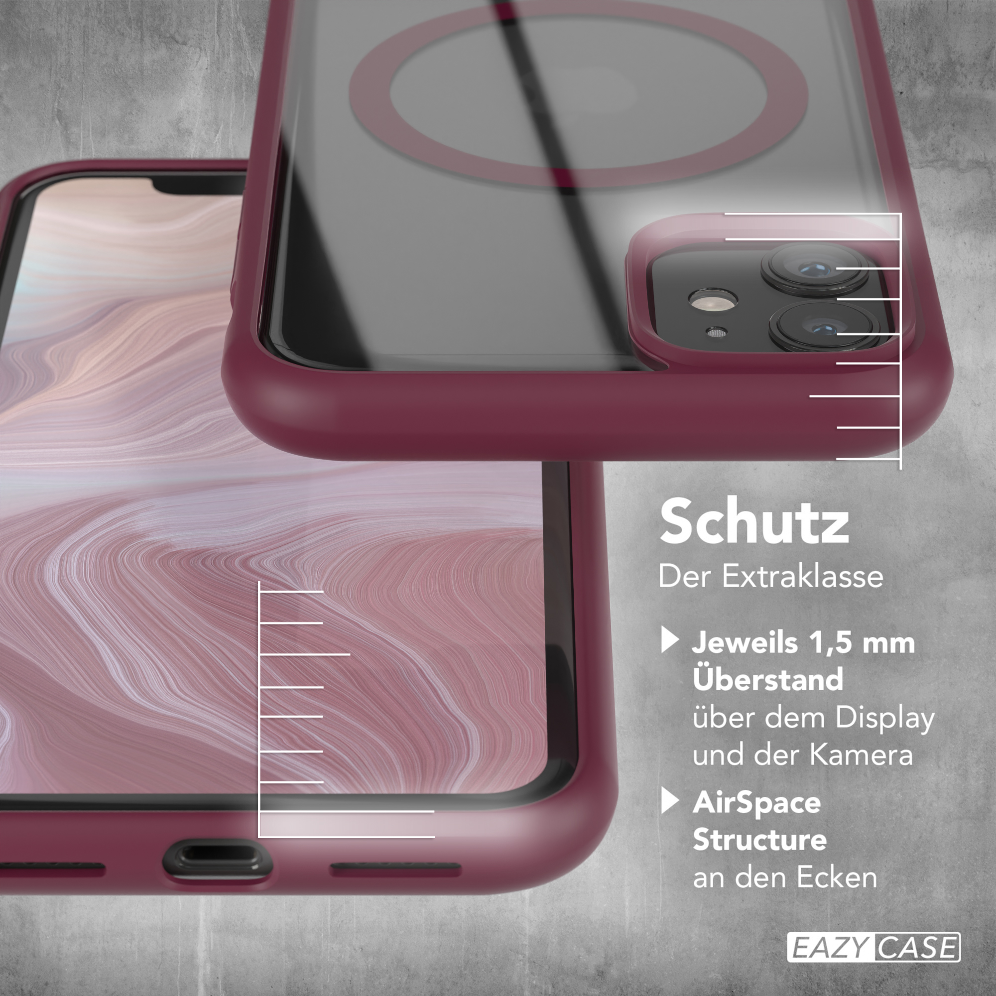 Cover Bumper, 11, iPhone EAZY CASE Apple, mit Clear MagSafe, Beere