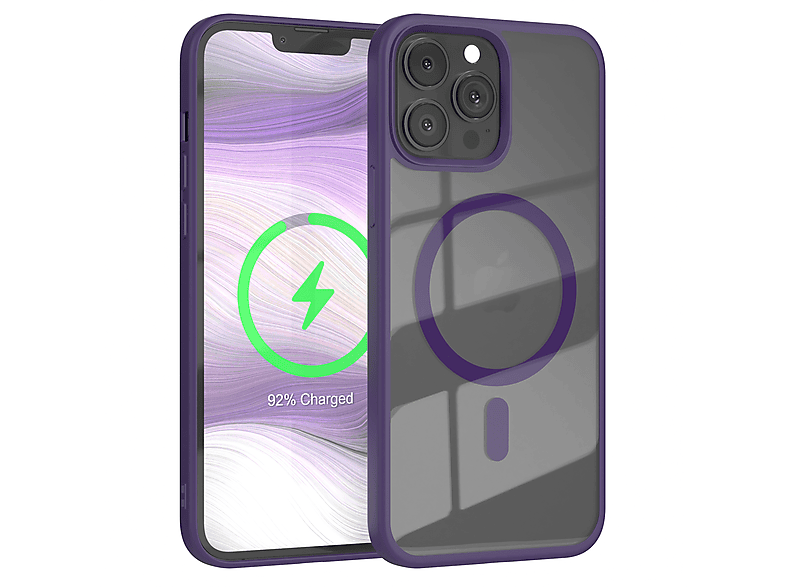 EAZY CASE Clear Cover mit MagSafe, Bumper, Apple, iPhone 13 Pro Max, Violett