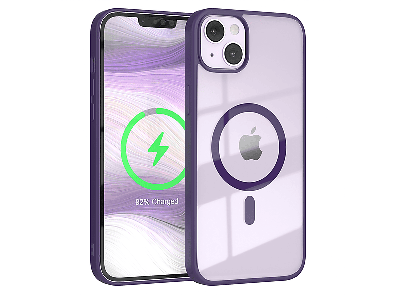 EAZY CASE Clear Cover mit MagSafe, Bumper, Apple, iPhone 14 Plus, Violett