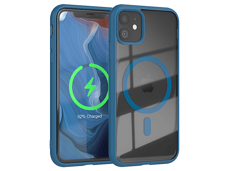 EAZY CASE Clear Cover mit MagSafe, Bumper, Apple, iPhone 11, Dunkelblau