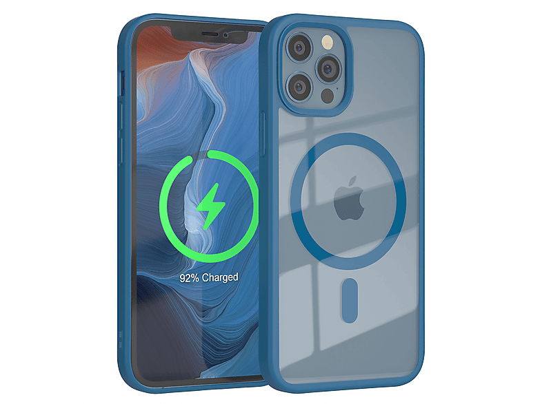 EAZY CASE Clear Cover mit MagSafe, Bumper, Apple, iPhone 12 / 12 Pro, Dunkelblau