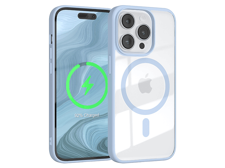 EAZY CASE Clear Cover mit MagSafe, Bumper, Apple, iPhone 14 Pro, Hellblau