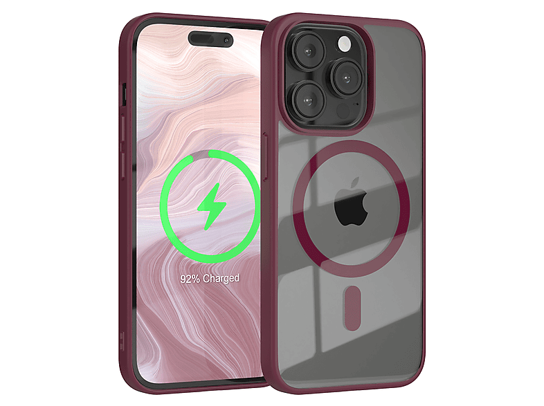 EAZY CASE Clear Cover mit MagSafe, Bumper, Apple, iPhone 14 Pro, Beere