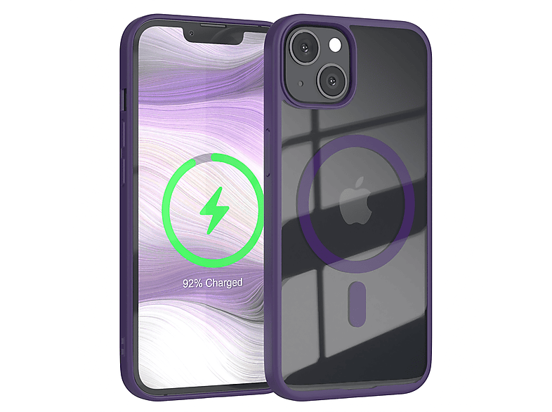 EAZY CASE Clear Cover mit MagSafe, Bumper, Apple, iPhone 13, Violett