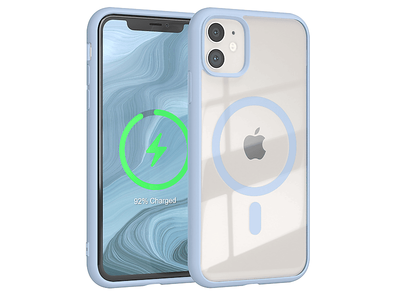 EAZY CASE Clear Cover mit MagSafe, Bumper, Apple, iPhone 11, Hellblau ...
