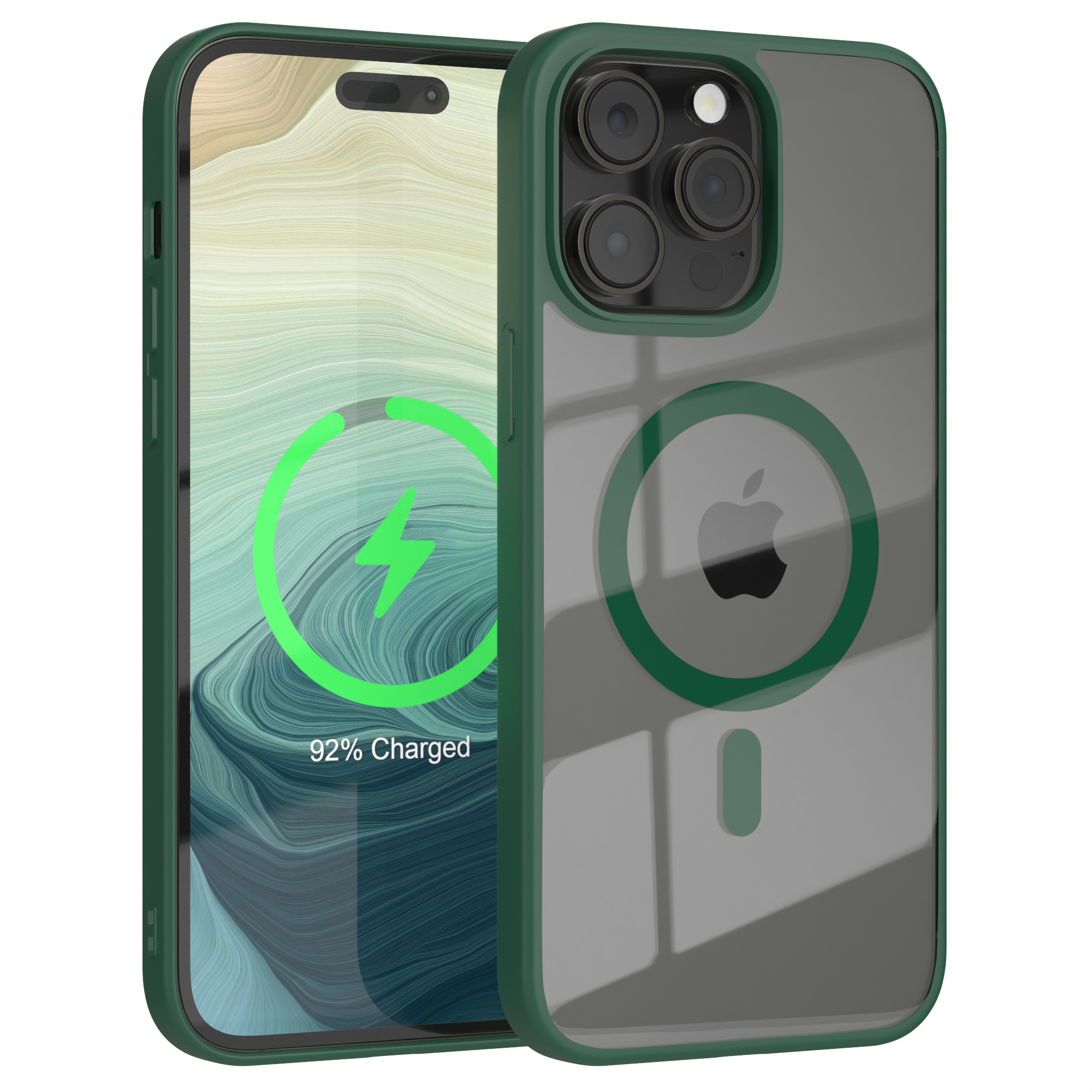 EAZY CASE Clear Cover mit 14 Pro Nachtgrün Max, Bumper, MagSafe, Apple, iPhone