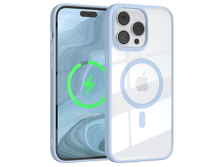 EAZY CASE Clear Cover mit MagSafe, Bumper, Apple, iPhone 14 Pro Max, Hellblau