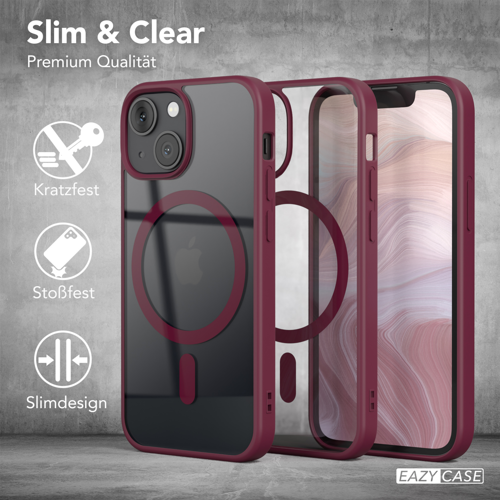 iPhone CASE Beere mit Clear Mini, EAZY Bumper, 13 MagSafe, Cover Apple,