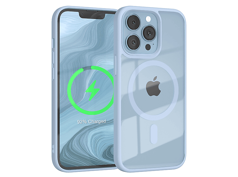 EAZY CASE Clear Cover mit 13 Apple, iPhone MagSafe, Bumper, Hellblau Pro