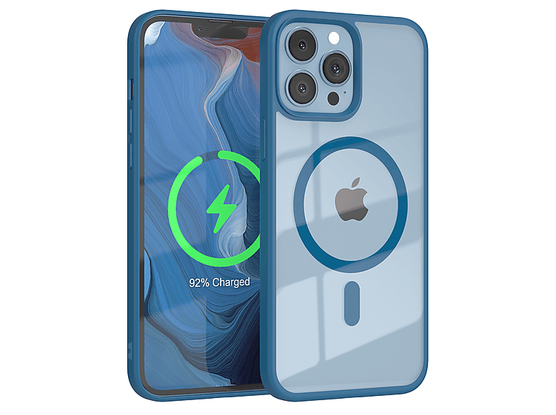 EAZY CASE Clear Cover mit MagSafe, Bumper, Apple, iPhone 13 Pro Max, Dunkelblau