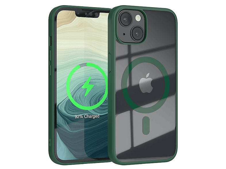 EAZY CASE 14, Apple, MagSafe, Cover Nachtgrün iPhone Clear mit Bumper
