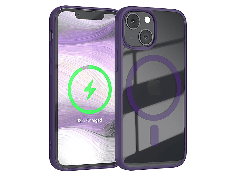 EAZY CASE Clear Cover mit MagSafe, Bumper, Apple, iPhone 13 Mini, Violett