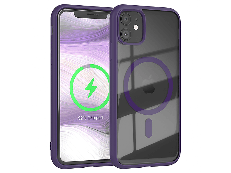 EAZY CASE Clear Cover mit MagSafe, Bumper, Apple, iPhone 11, Violett