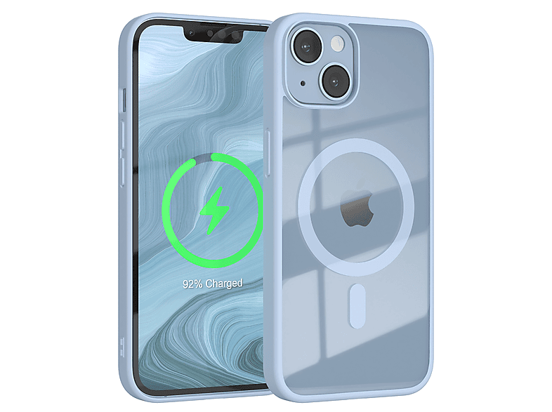EAZY CASE Clear Cover mit MagSafe, Bumper, Apple, iPhone 14, Hellblau