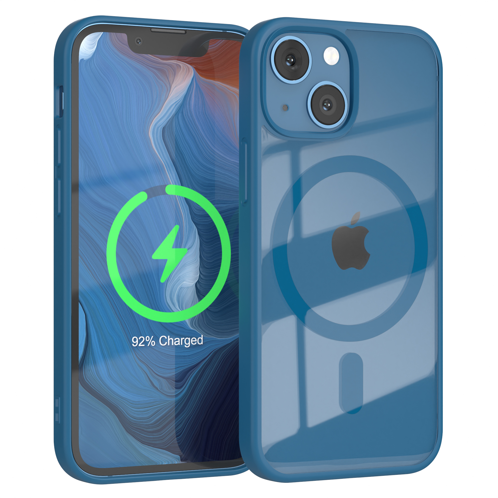 Mini, Cover EAZY iPhone Clear MagSafe, mit CASE Bumper, 13 Apple, Dunkelblau