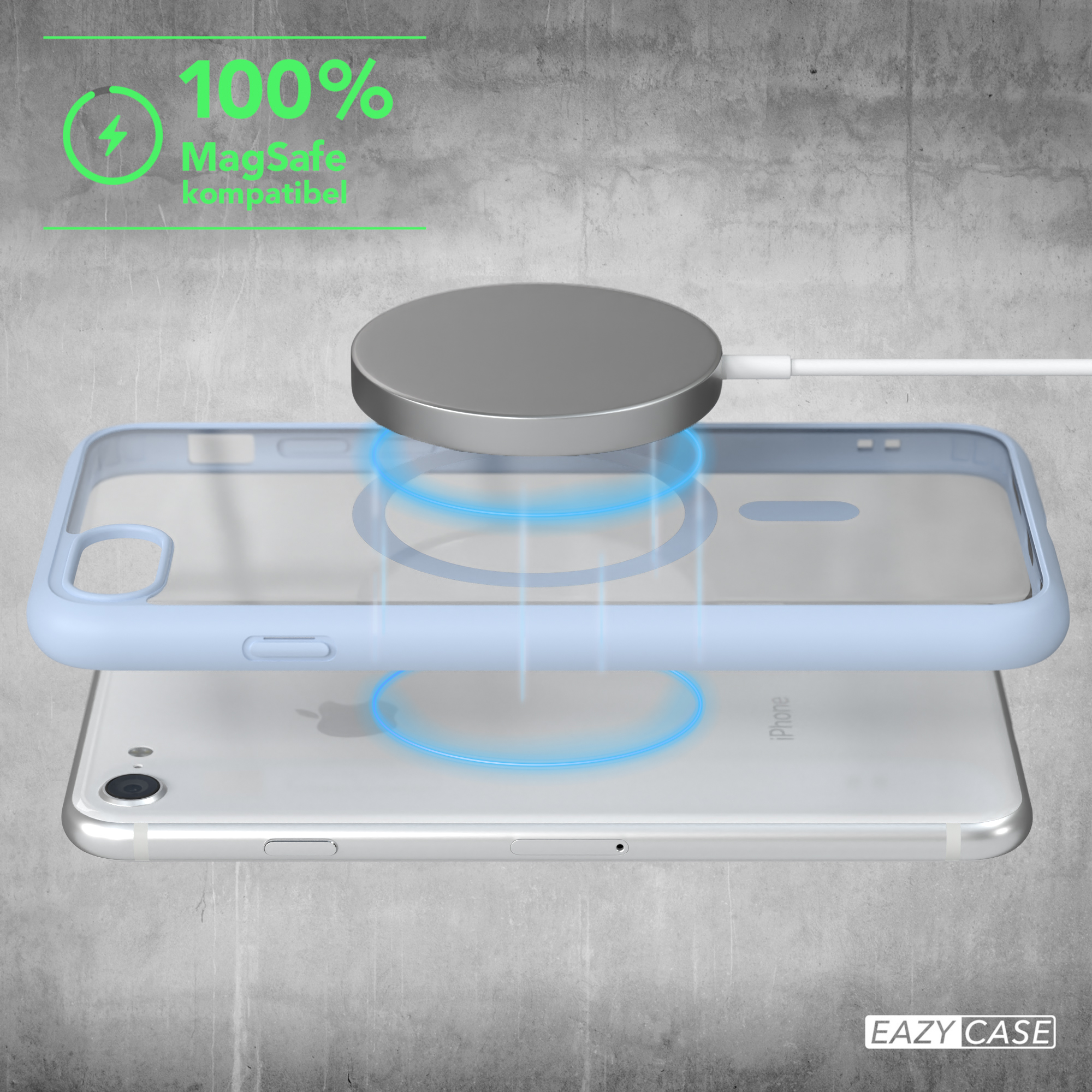 EAZY CASE Clear iPhone MagSafe, Bumper, 7 Apple, Hellblau SE Cover 8, SE mit / 2022 iPhone 2020, 
