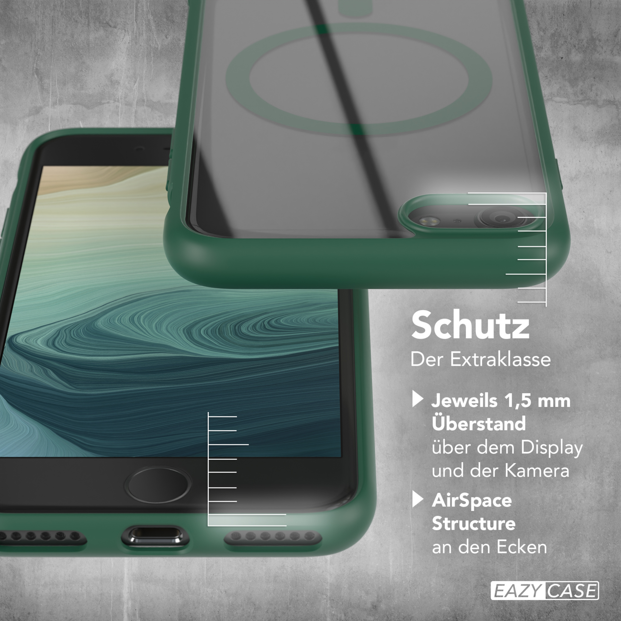 EAZY CASE Clear Cover 8, iPhone SE SE 7 2022 Bumper, Nachtgrün iPhone Apple, mit MagSafe, / / 2020