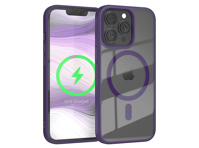 EAZY CASE Clear Cover mit MagSafe, Bumper, Apple, iPhone 13 Pro, Violett