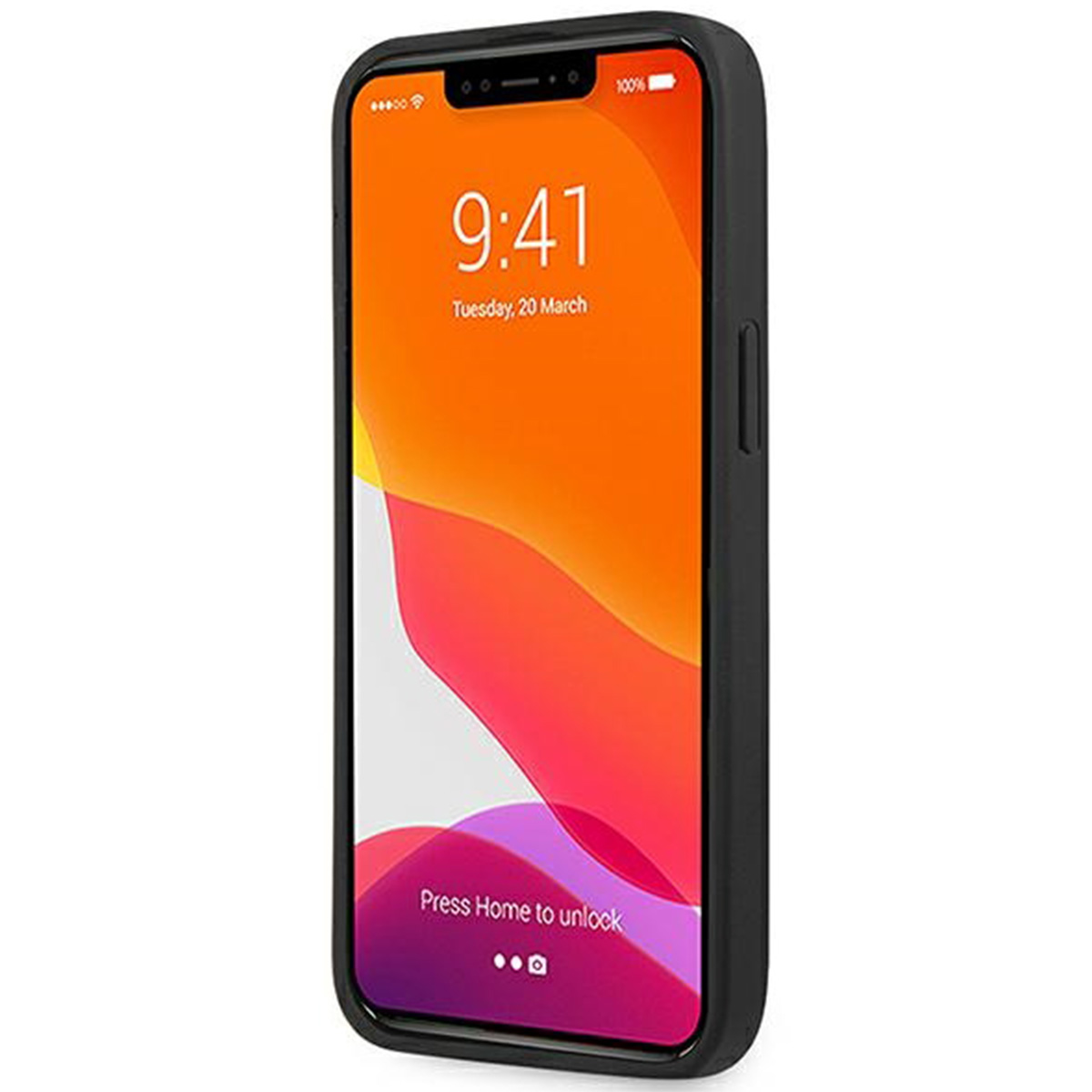 Ein Telefonbildschirm mit der angezeigten Uhrzeit und einem schwarzen Rahmen.