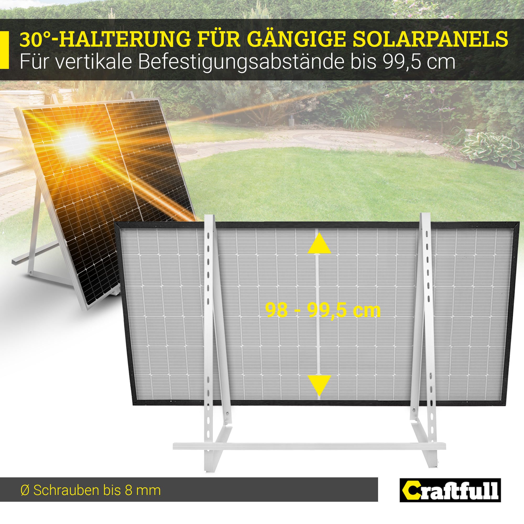CRAFTFULL Photovoltaik 30° Halter Solar Halterungs-Set