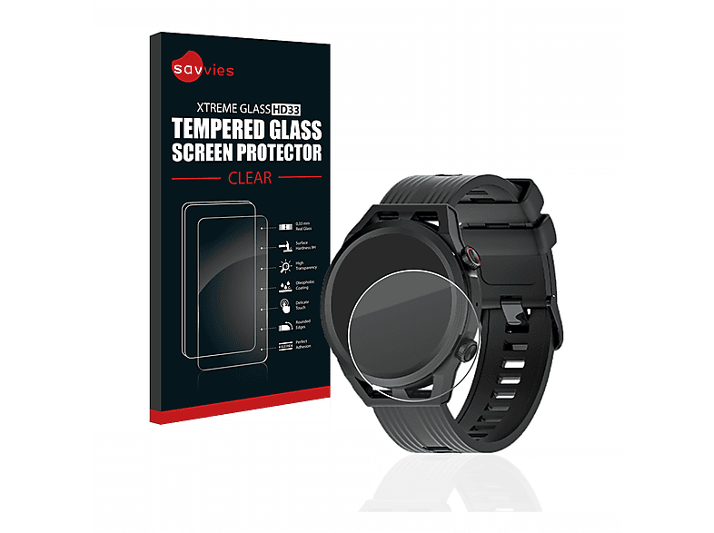 SAVVIES 9H klares Schutzglas(für Iowodo R8 Pro) | Smartwatch Schutzfolien & Gläser