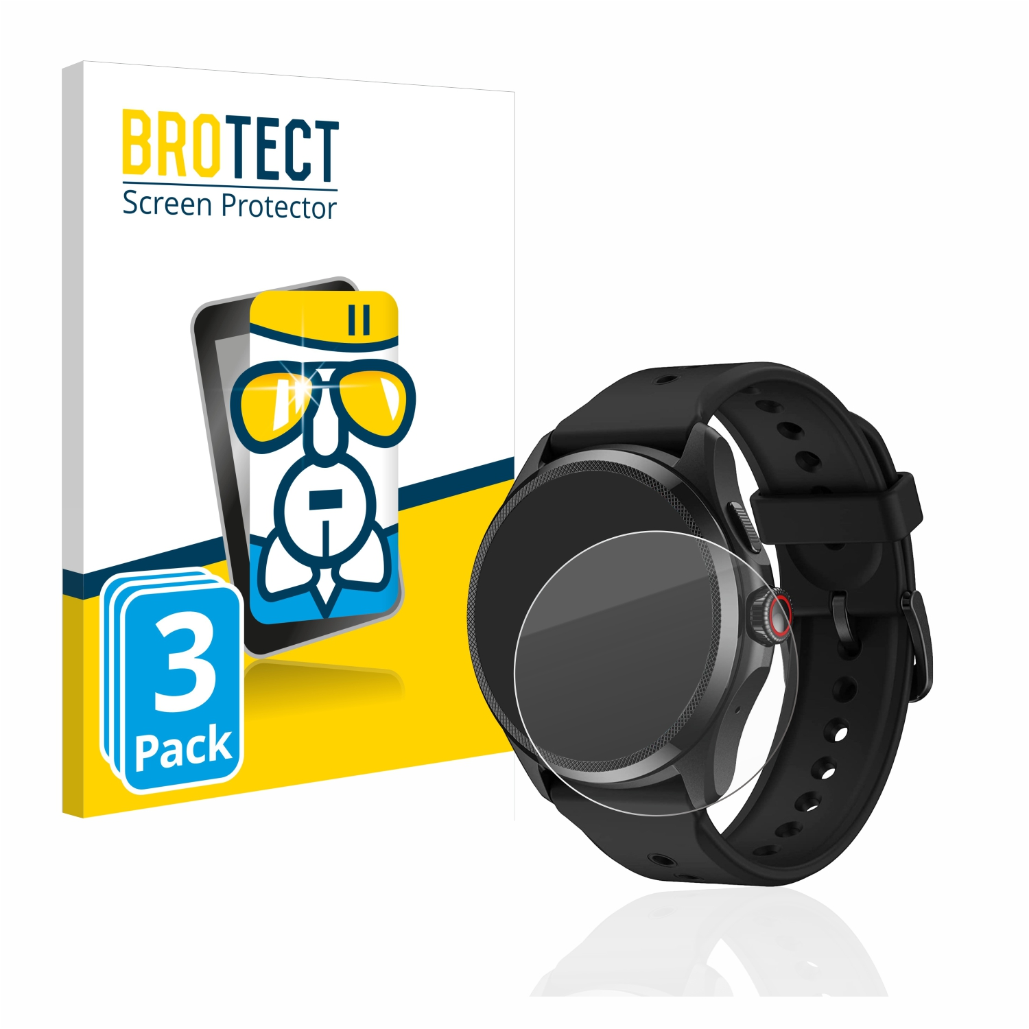 BROTECT 3x Airglass klare Schutzfolie(für 5) Pro Mobvoi TicWatch