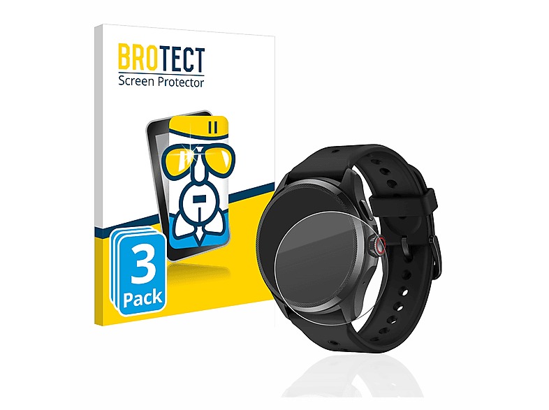 BROTECT 3x Airglass klare Schutzfolie(für Mobvoi TicWatch Pro 5)