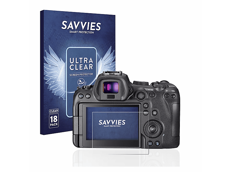 SAVVIES 18x klare Schutzfolie(für Canon EOS R6)