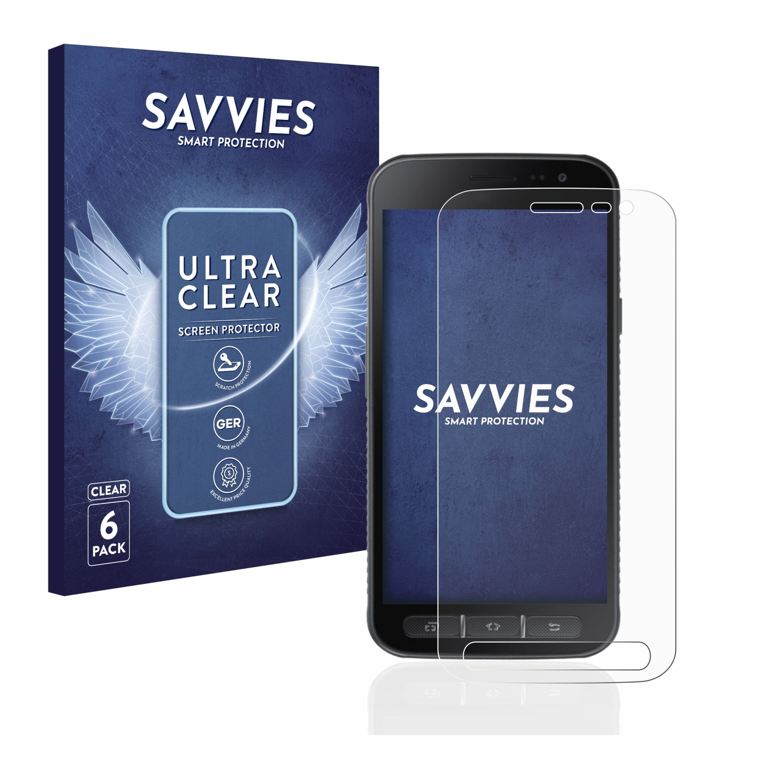 SAVVIES 6x Samsung Xcover klare Galaxy Schutzfolie(für 4s)