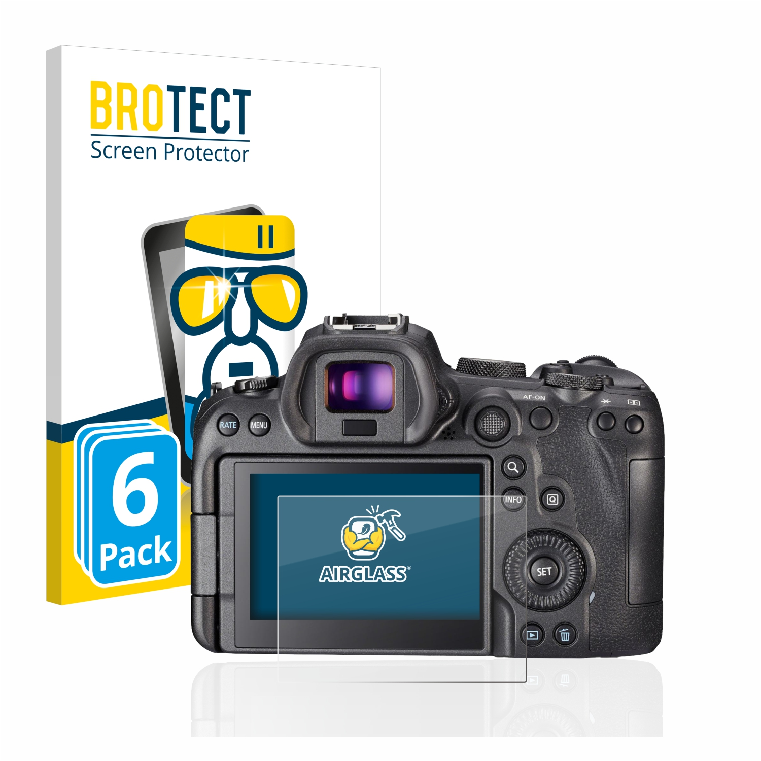 BROTECT 6x R6) Canon Airglass klare Schutzfolie(für EOS