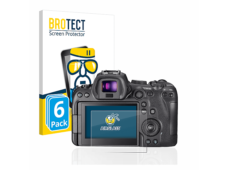 BROTECT 6x R6) Canon Airglass klare Schutzfolie(für EOS